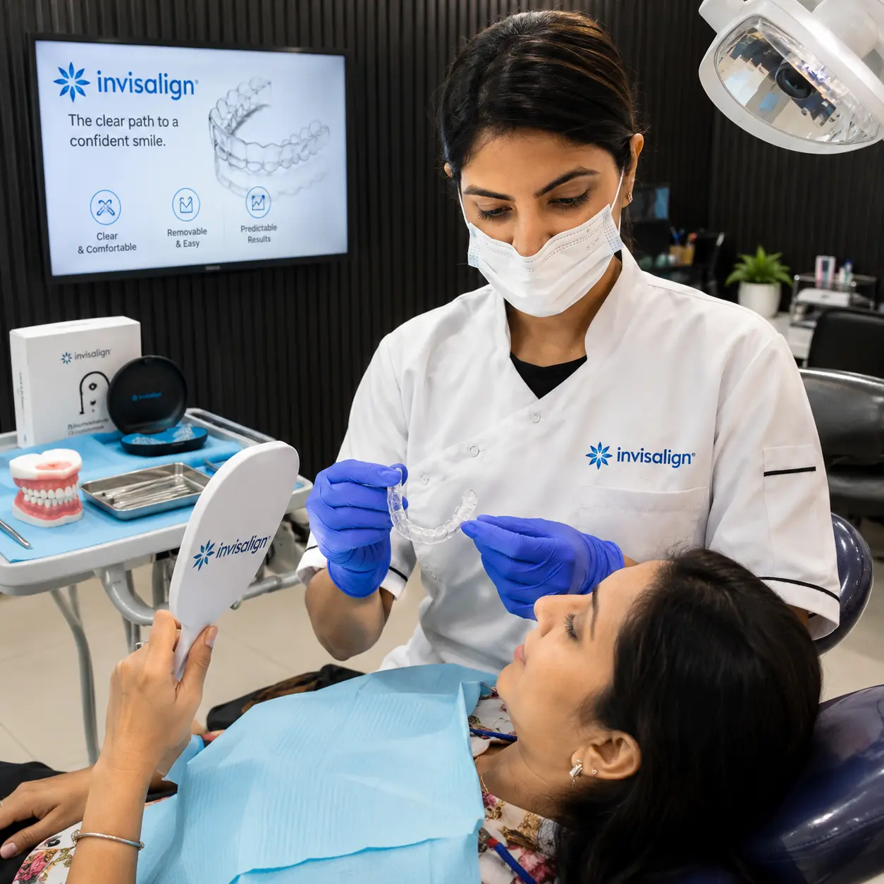 Invisalign aligners close-up